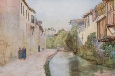 Muren van de Stad en de Barada Rivier, Damascus door Walter Spencer Stanhope Tyrwhitt